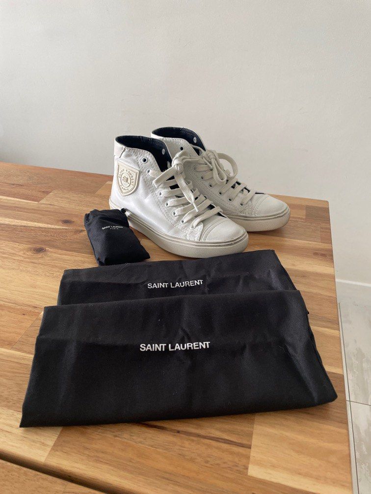 Authentic SAINT LAURENT Bedford High Top White Sneakers Women s