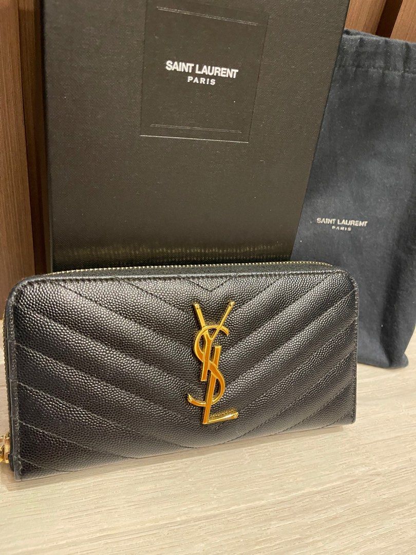 Ysl monogram hotsell zip around wallet