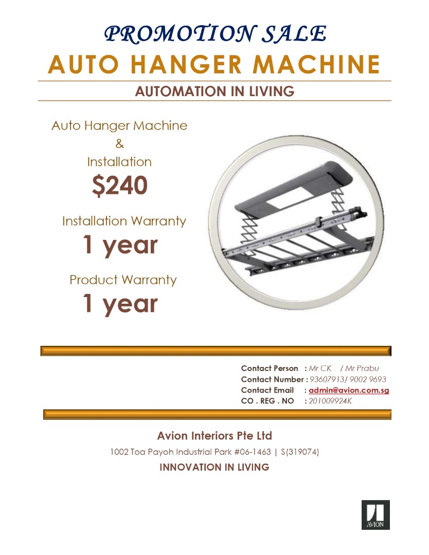 Auto Hang Machine, TV & Home Appliances, Other Home Appliances on Carousell
