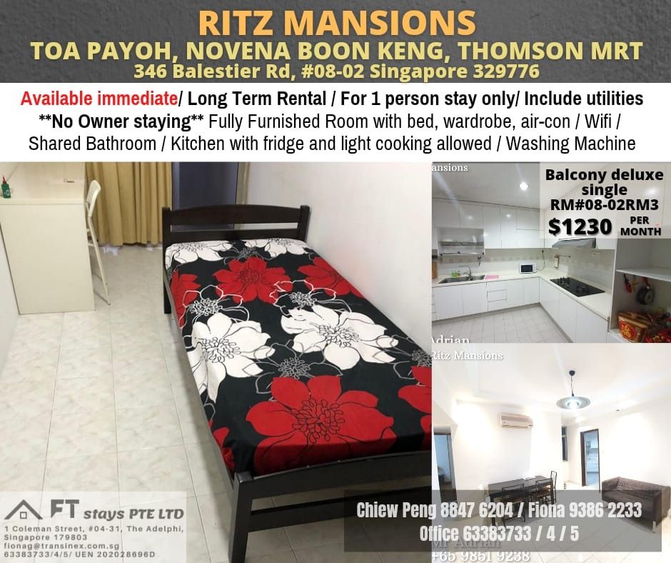 Balestier / Novena / Toa Payoh/ Boon Keng / Gym Pool Condo / Ritz