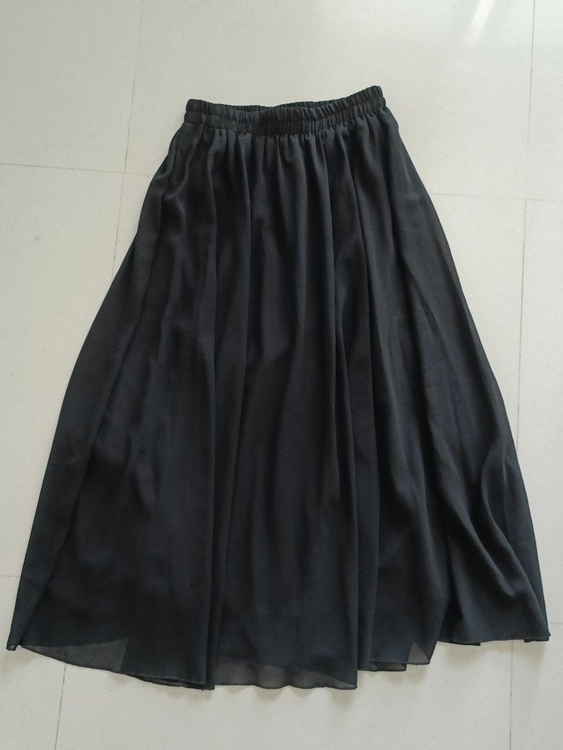 Elastic waist sales skirt black
