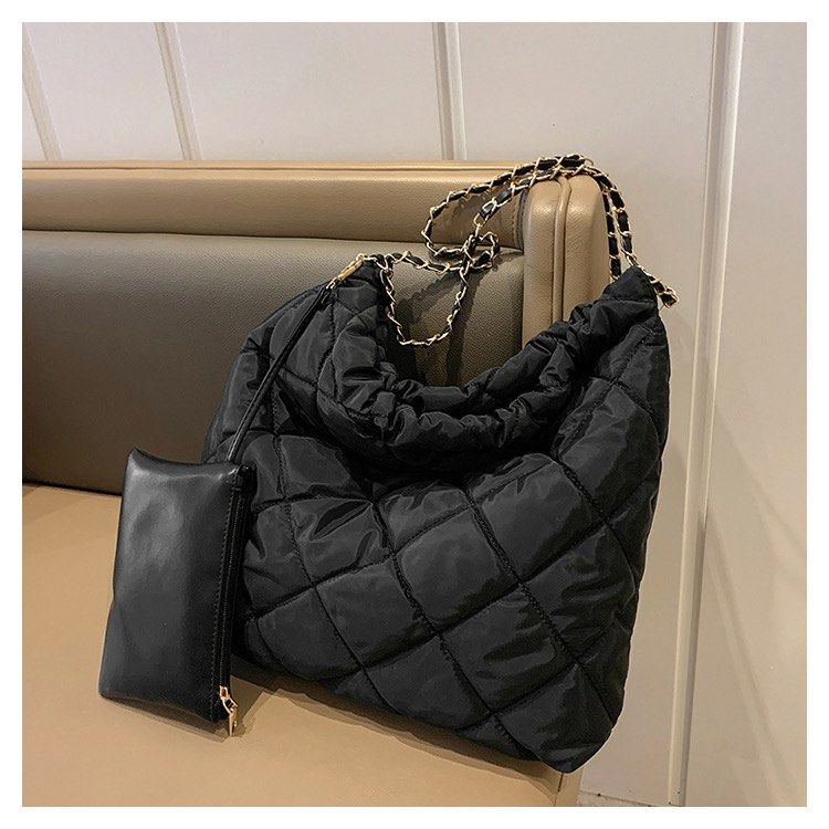 Black quilted chain online bag