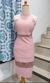 Bodycon Pink Dress Party Ada Cup Bra