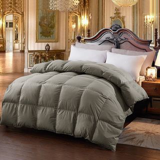 BRAND NEW ULTRA FLUFFY AUTHENTIC GOOSE DOWN FEATHER COMFORTER DUVET QUILT KING 220X240CM GREY 5KG