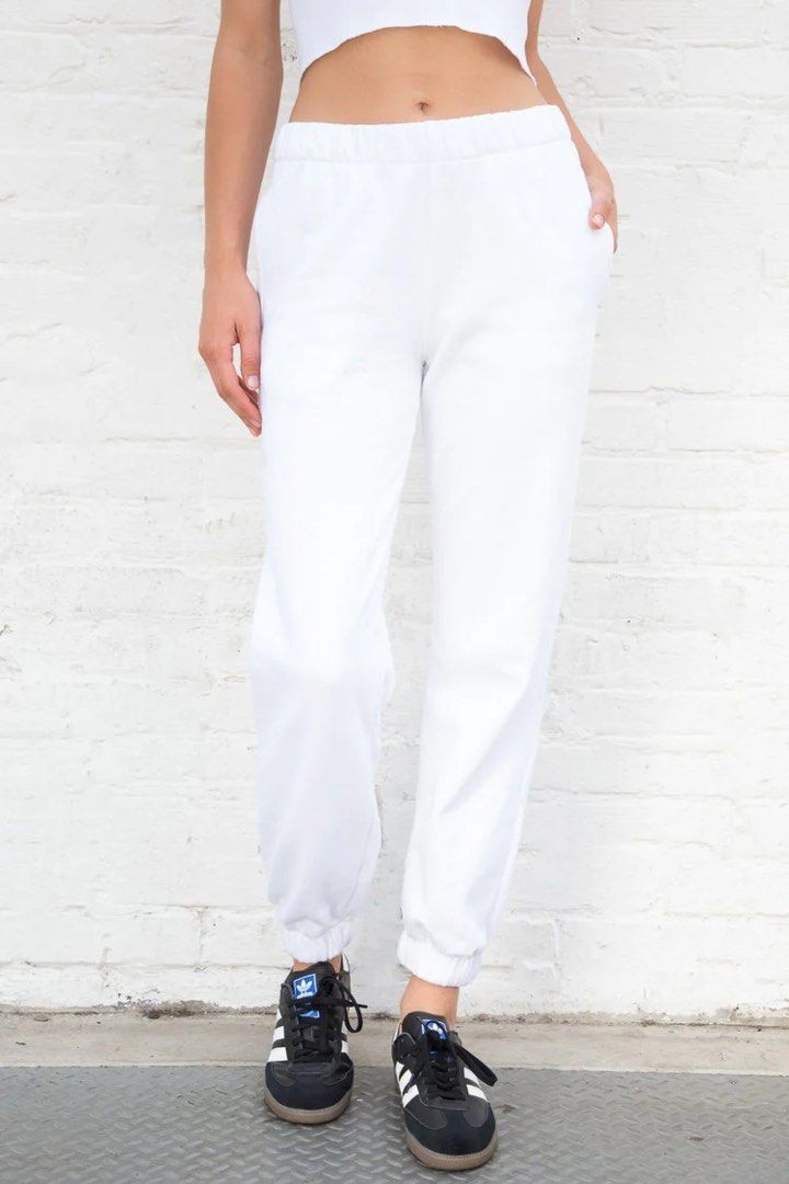 Brandy Melville Rosa Sweatpants in White Women s Fashion Bottoms Other Bottoms on Carousell
