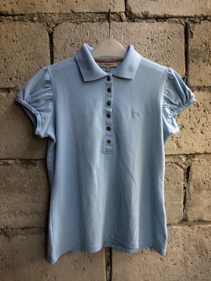 Burberry polo discount shirt womens silver
