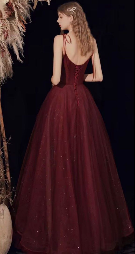 Burgundy Wine Red Dress gown for wedding or occasions Women s