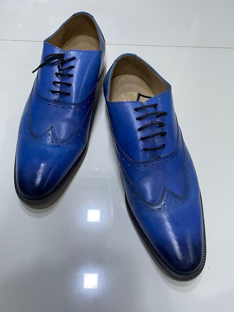 Mens blue brogue shoes new arrivals