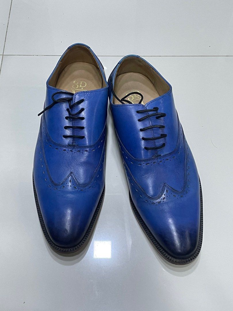 Mens blue brogue shoes new arrivals