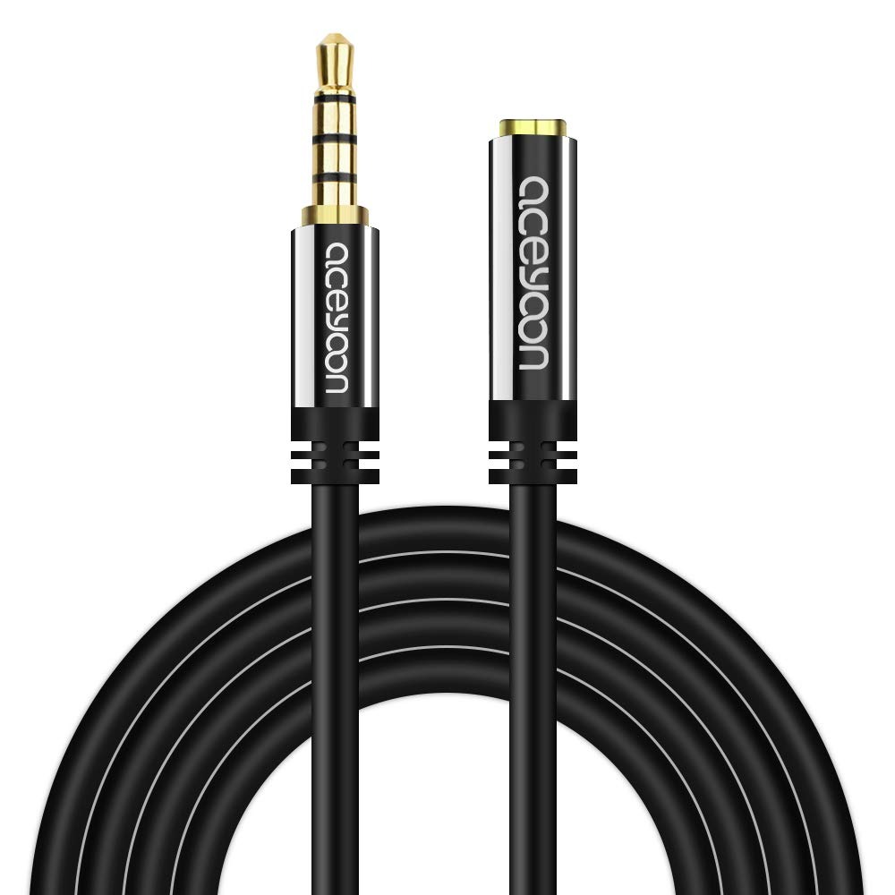 C0612 aceyoon Audio Extension Cable, 16ft/5M Support Microphone 3.5mm ...