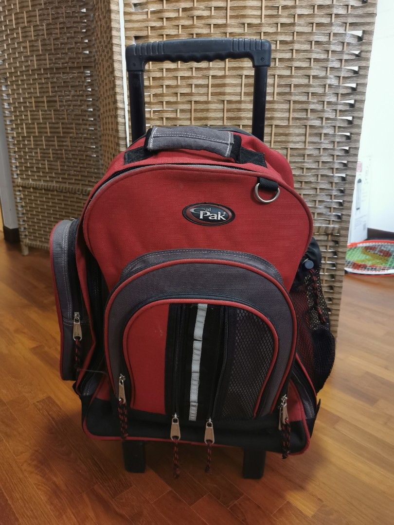 Cal pak maroon rolling luggage backpack carry on multi compartment