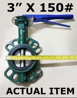 CAST IRON BUTTERFLY VALVE 3" X 150# ASTM LOCK LEVER STAINLESS STEEL DISC -------------------- 3"