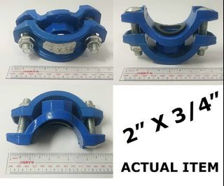 CAST IRON SADDLE CLAMP 2" X 3/4" BLUE FOR WATER DISTRICT DUCTILE IRON ---------------- 2" X 3/4"