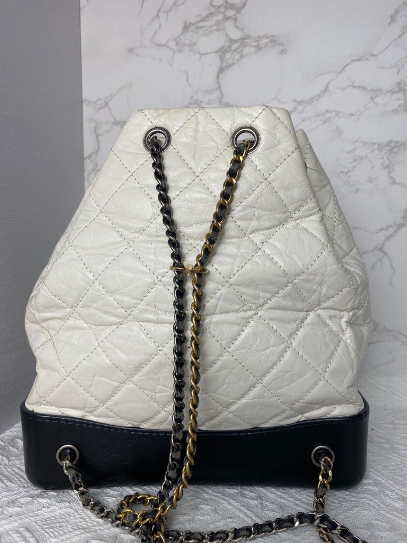 Chanel gabrielle backpack store fake vs real