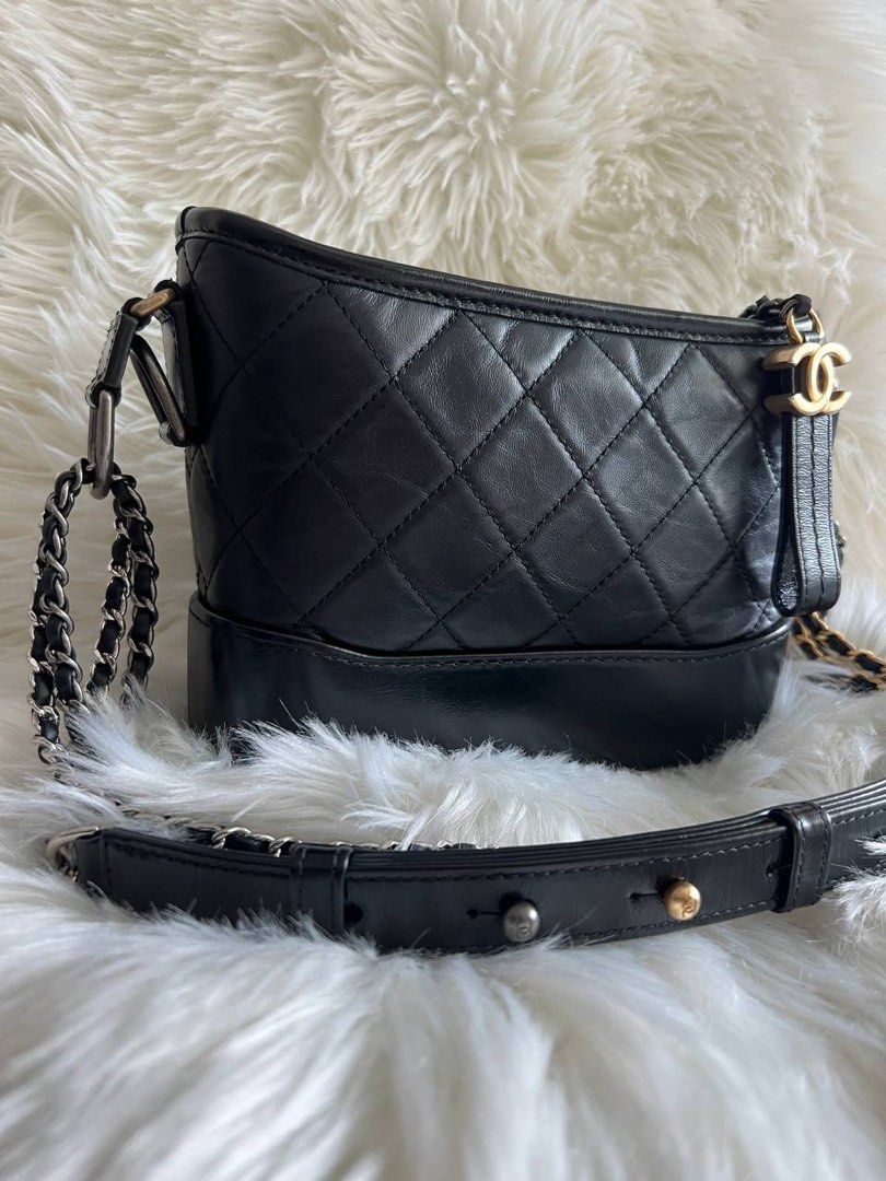 Chanel Small Gabrielle Backpack Black Aged Calfskin Multi-tone