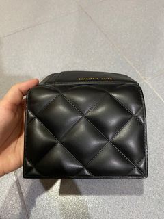 Charles & Keith (Gemma Quilted Card Holder - Black)