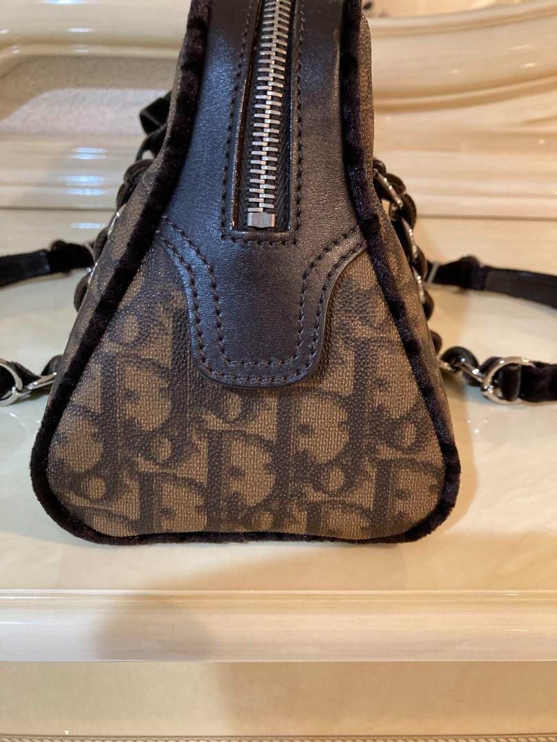 Christian Dior Trotter Handbag Mini Boston Bag Bordeaux Nylon PVC used