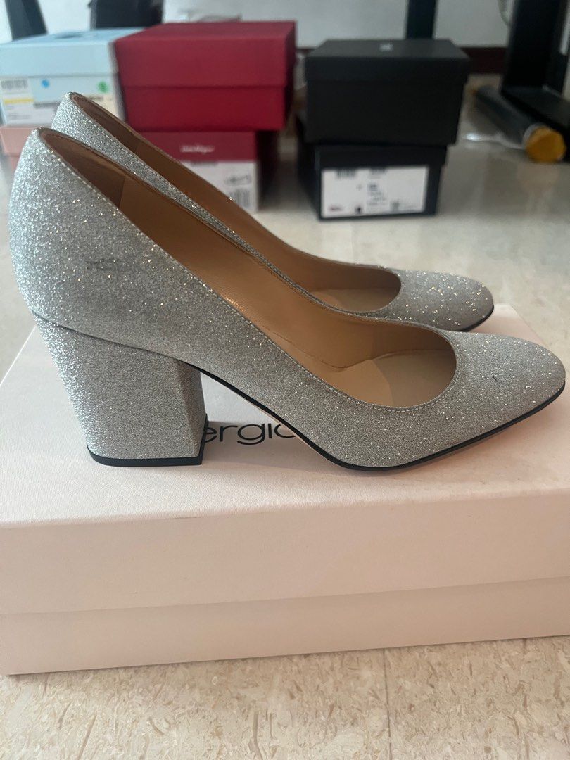 Chunky grey clearance heels