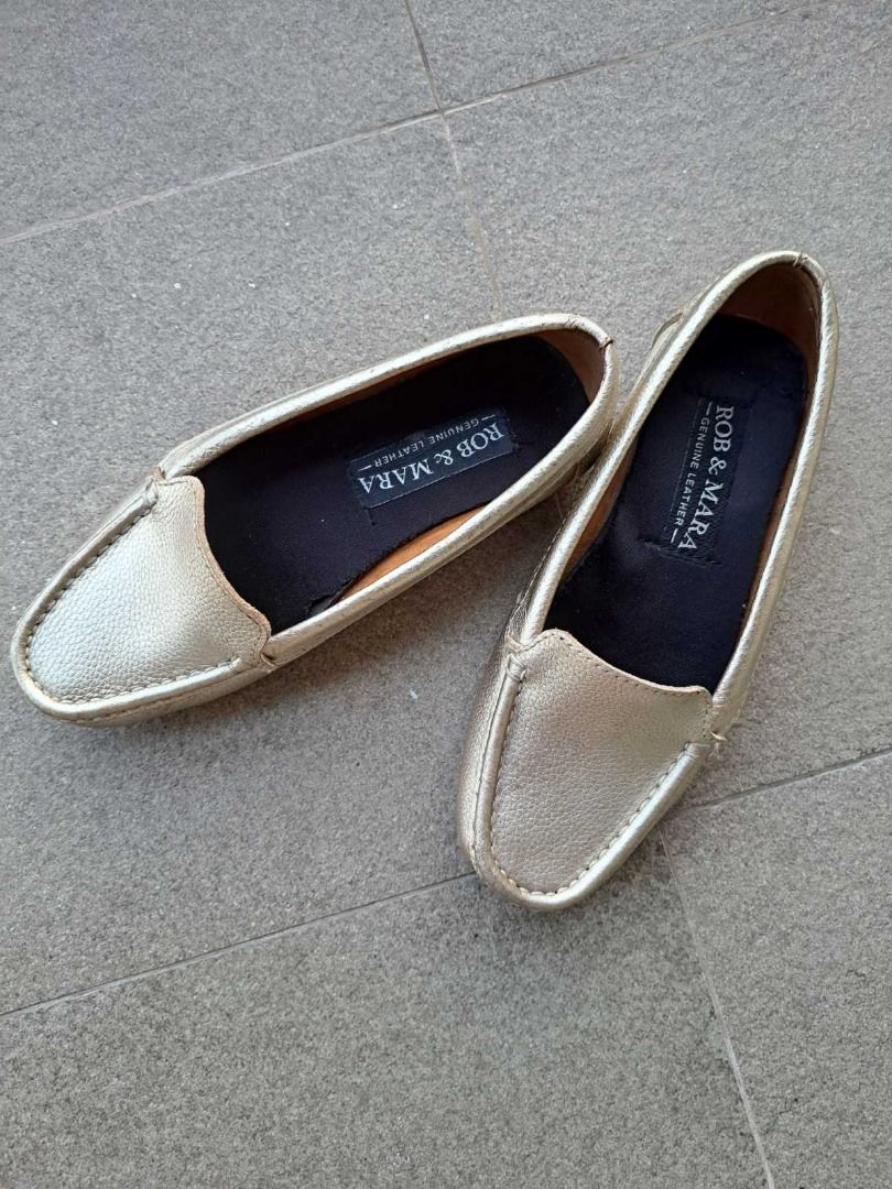 Cow hide leather Moccasins Pewter Women s Fashion Footwear