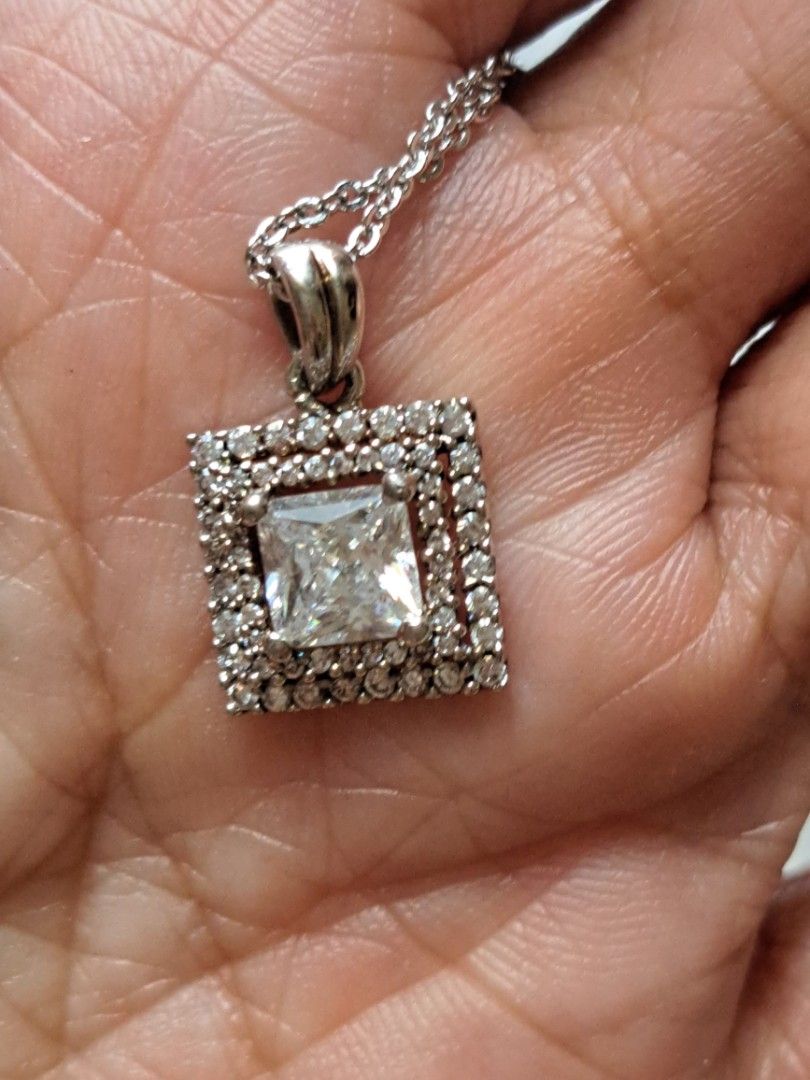 Cz top pendant necklace