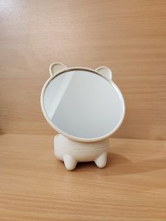 Designer Bear Table Mirror in Cream Beige
