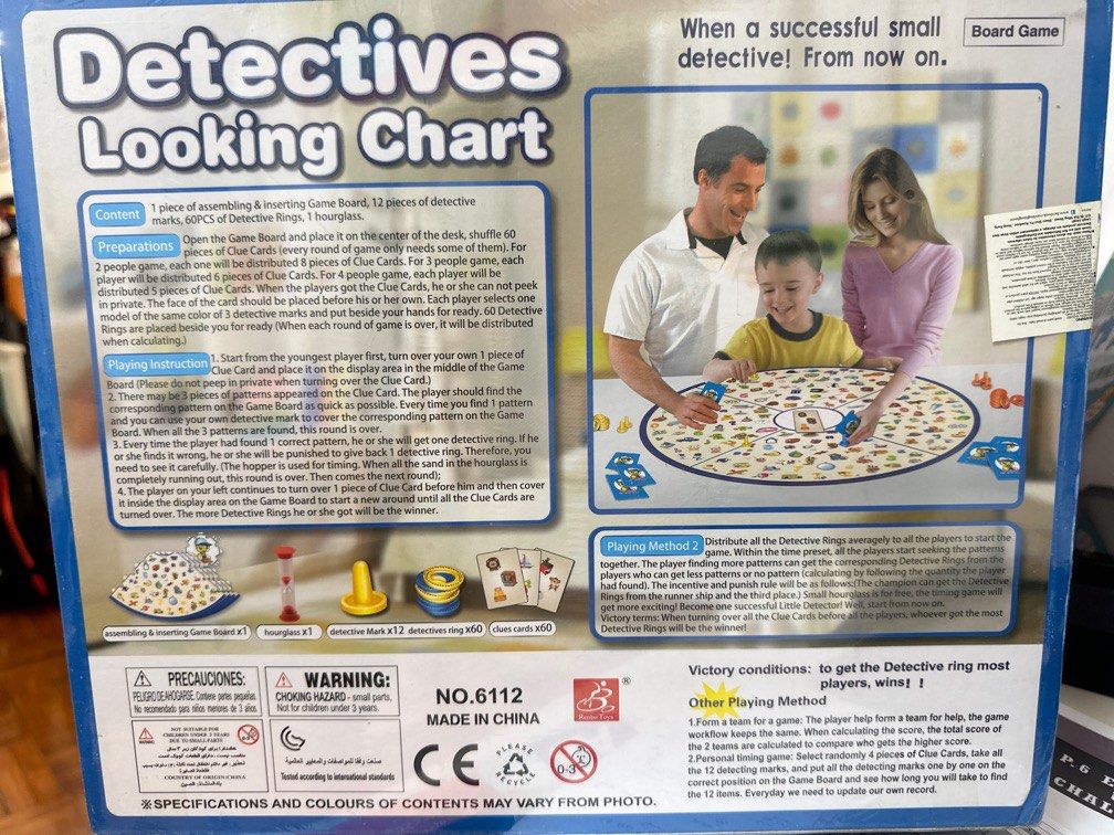 Detectives looking chart board game, ่่ถฃๅ้ๆฒ, ็ฉๅ
ท & ้ๆฒ้ก Carousell