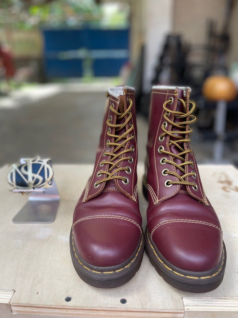 【2025年製 新品】 Martens Dr. バーガンディ Martens UK4（Dr. ロングブーツ 靴