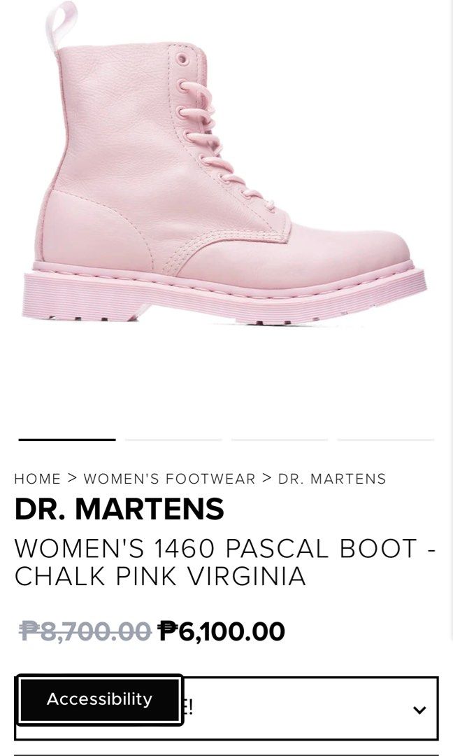 Dr. Martens Pascal Mono 1460 Chalk pink, Women's Fashion, Footwear