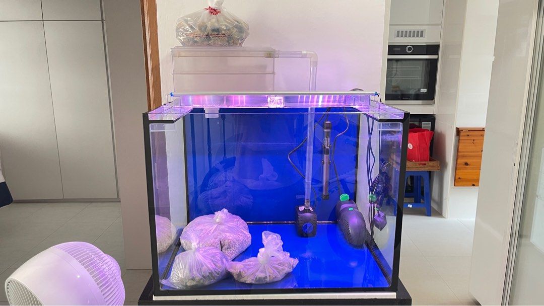 Fish tank 120 litres 61cm by 45.5cm by 45.5cm double deck rack
