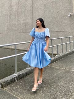 FOR RENT: Powder Blue Dress / Filipiniana Dress / Graduation Dress / Flowy Blue Dress Detachable Sleeves