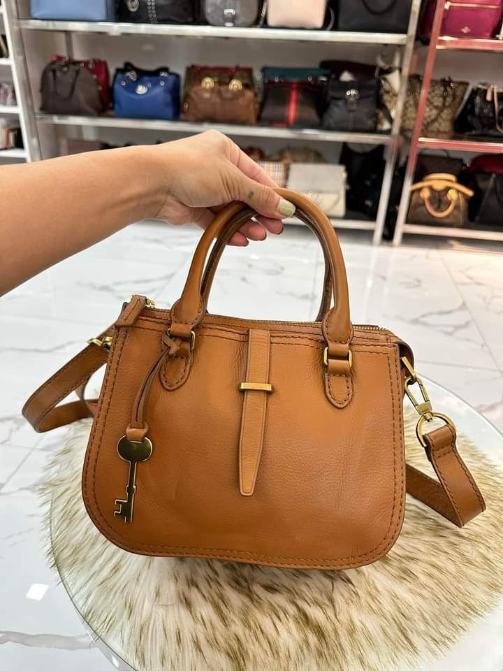 Fossil ryder mini satchel tan sale