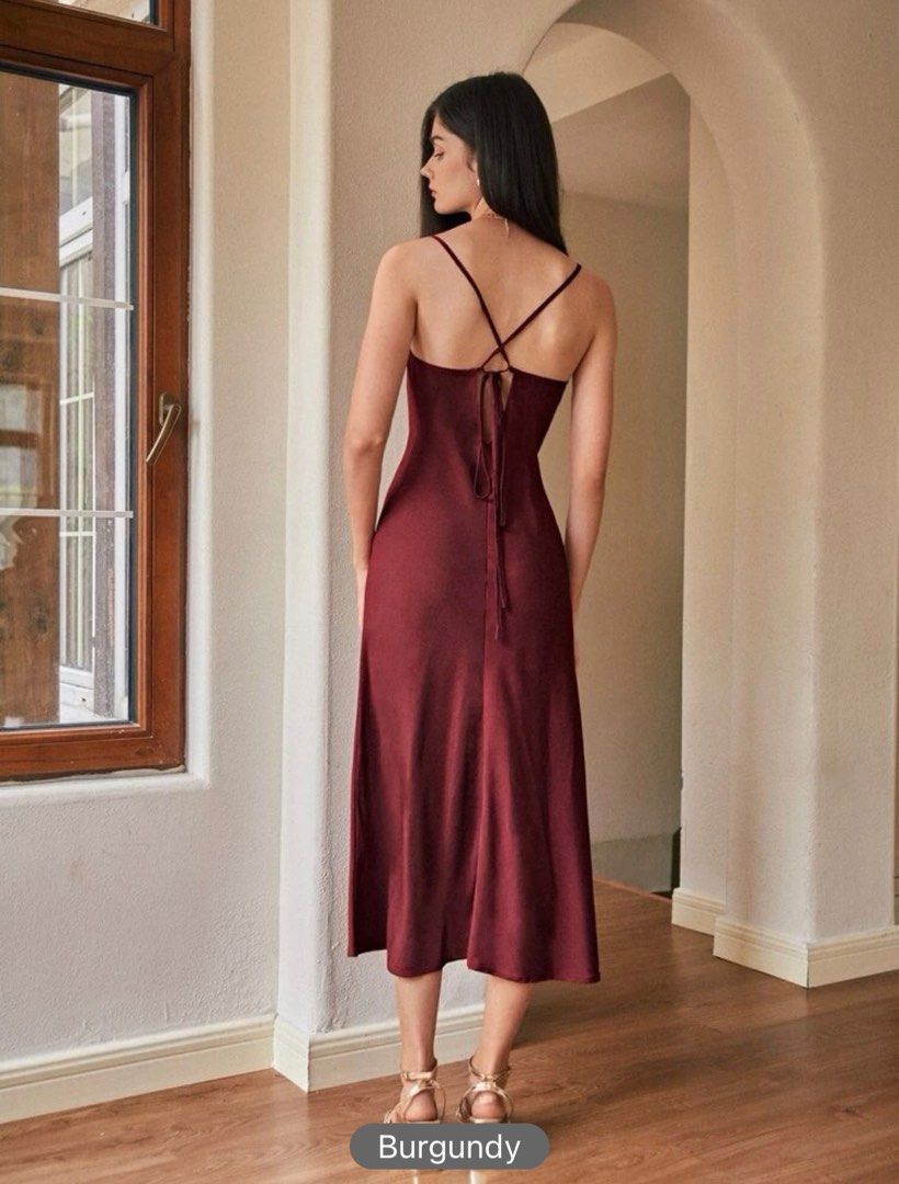 Frenchy Lavender Backless Midi Cami Dress main image 1