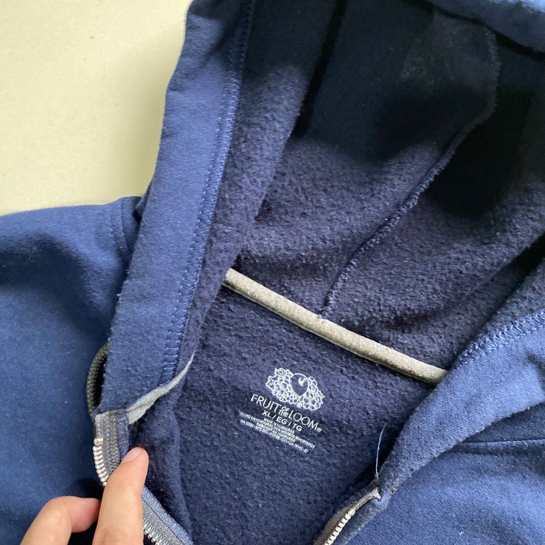 Fruit of the Loom plain blank sweatshirt, men's size XL cotton navy blue type Vintage Second Hand
