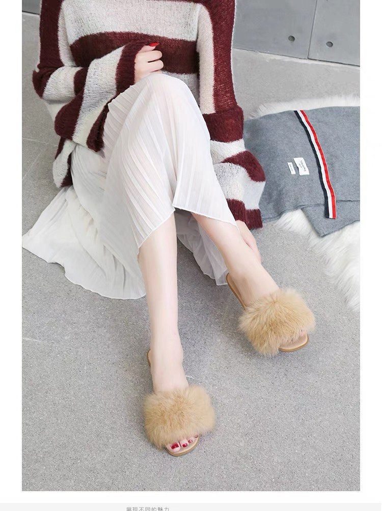 furry sandals Women s Fashion Footwear Sandals on Carousell