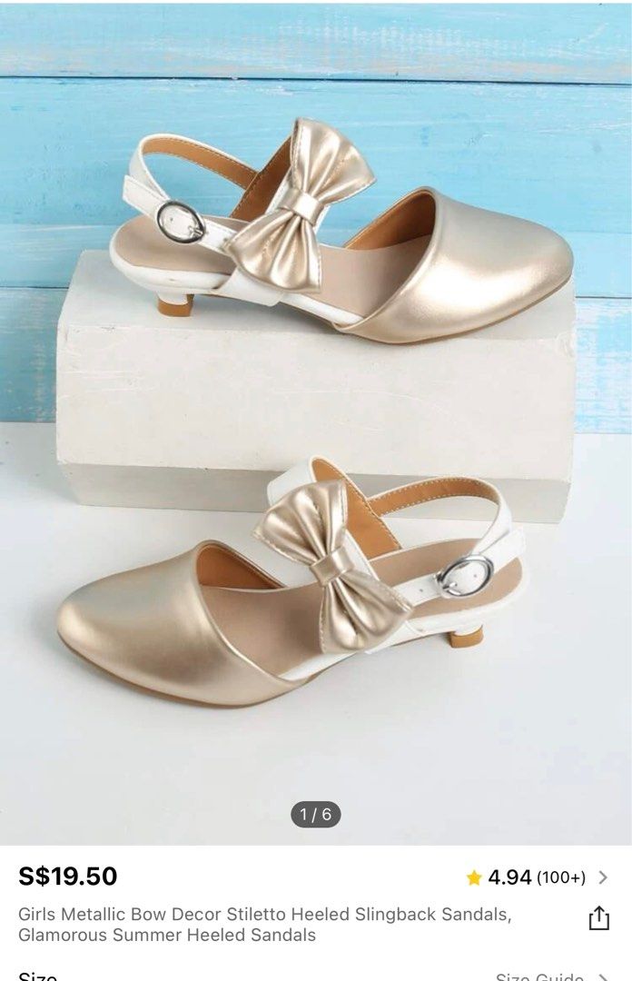 Girl s heels shoes gold colour Women s Fashion Footwear Heels