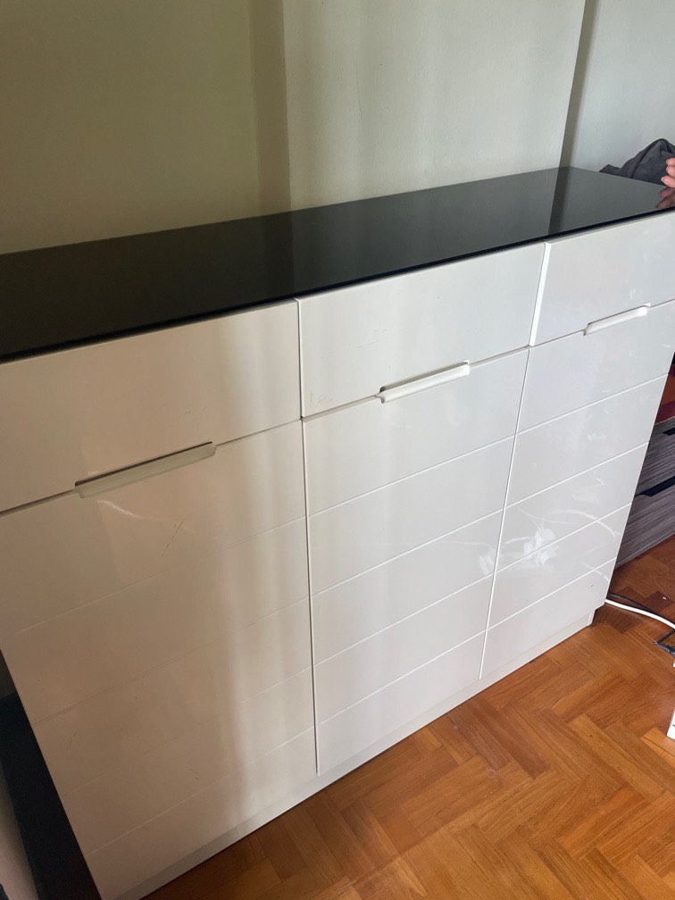 Glass top shoe Furniture & Home Living, Furniture, Shelves