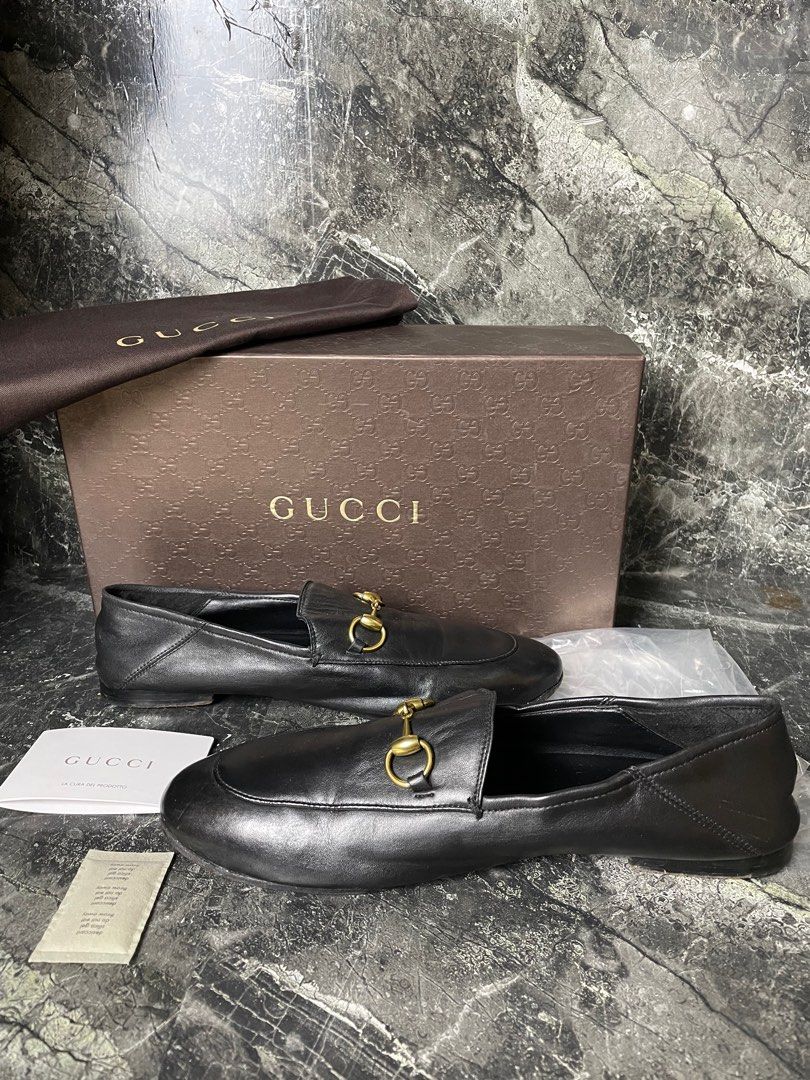 Gucci brixton collapsible leather loafer Fesyen Pria Sepatu