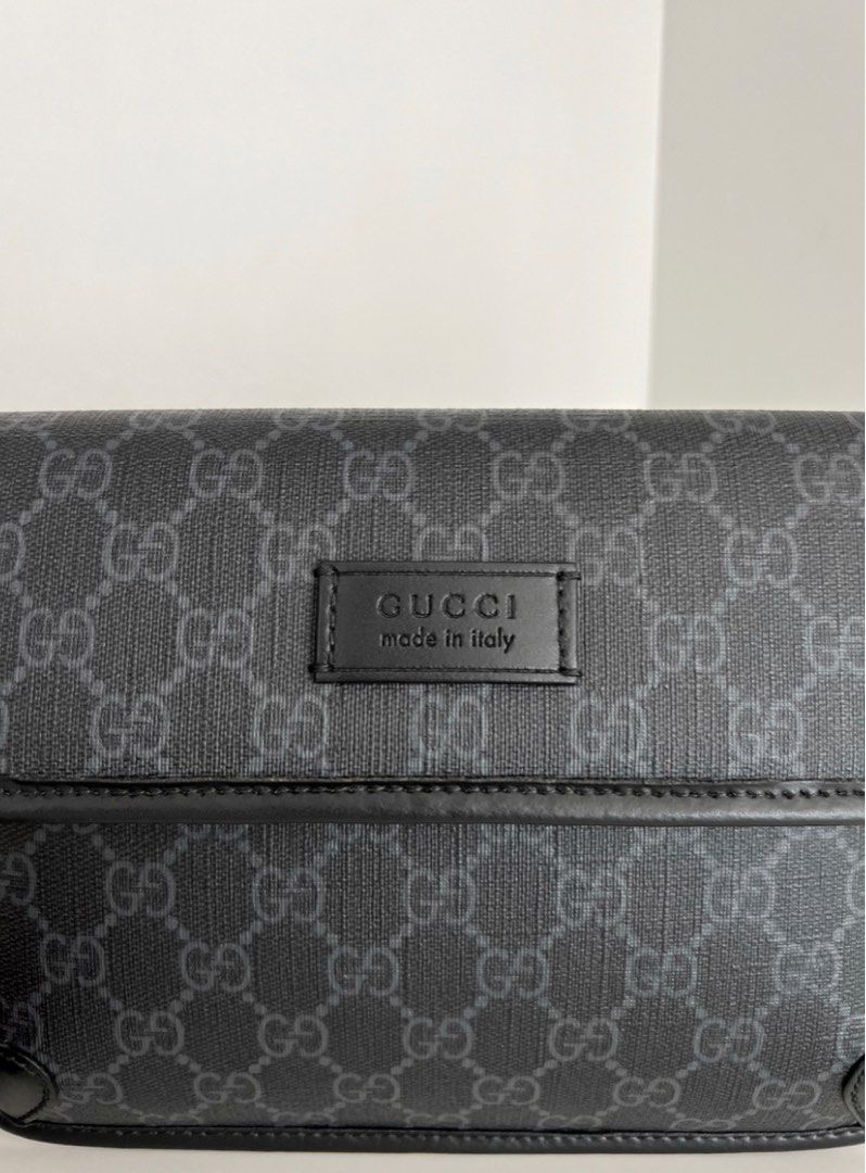 Gucci men's black canvas chest bag /belt bag preorder, Luxury, Bags &  Wallets on Carousell