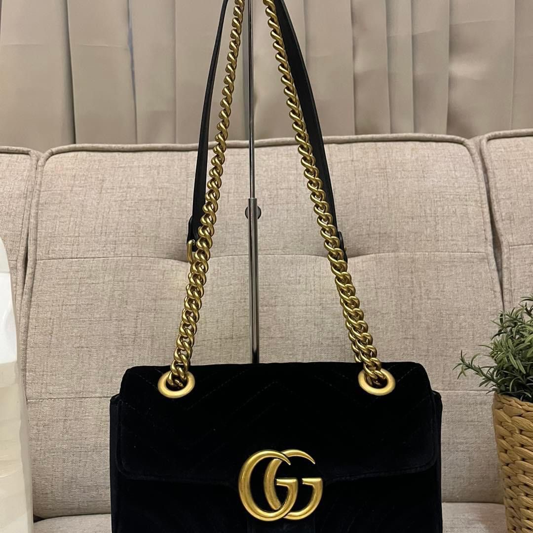 Gucci bag velvet black on sale
