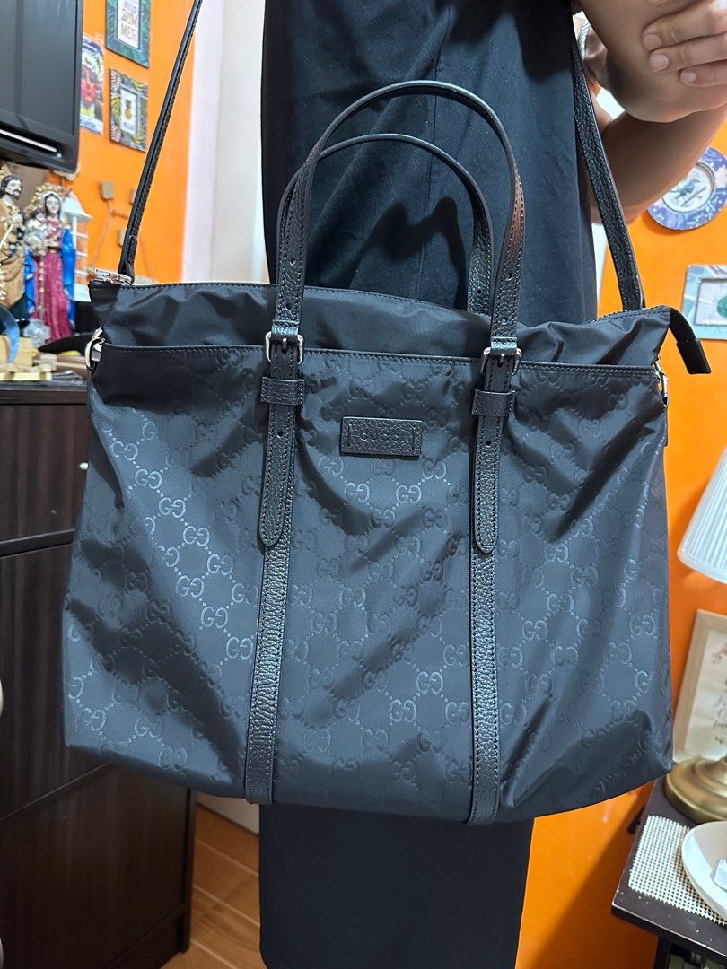 Gucci top nylon tote