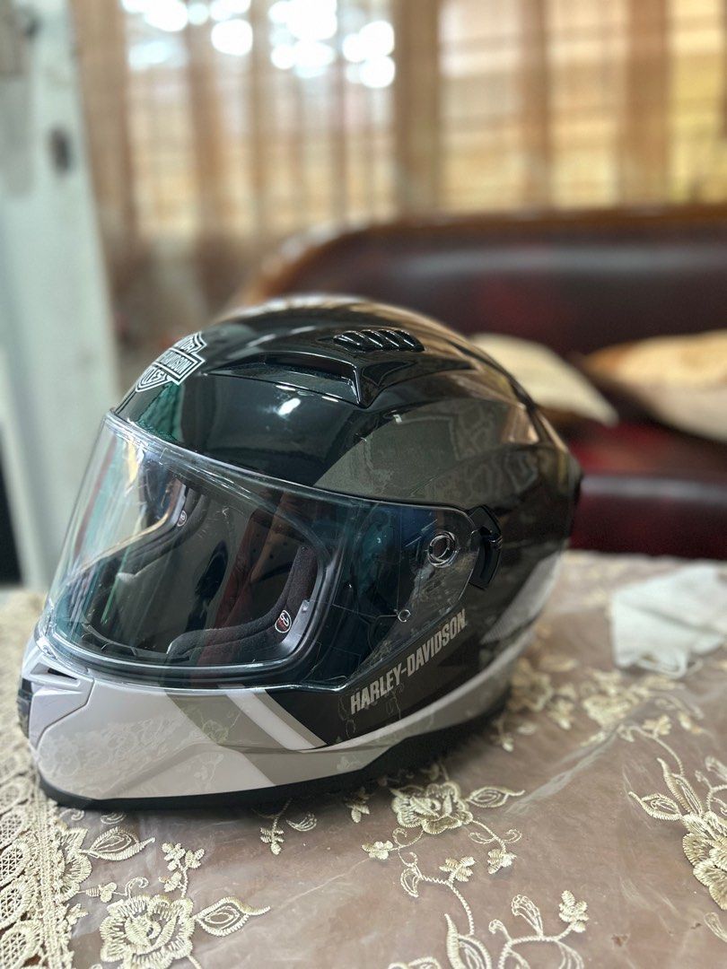 Helm harley davidson full face helmet, Aksesoris Mobil di Carousell