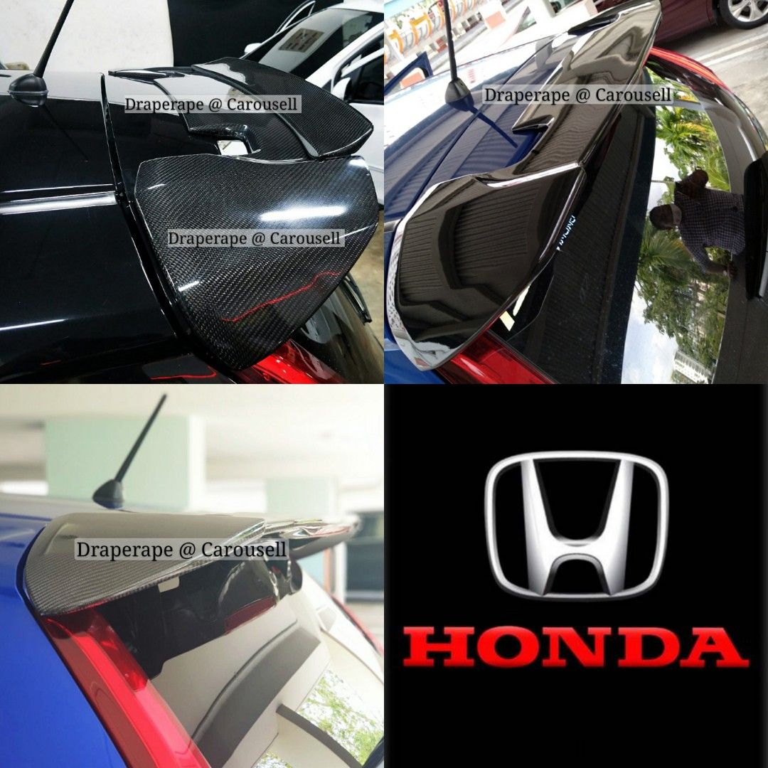 Honda Jazz Fit GK3 GK5 Real Carbon Fiber RS Spoiler, Car Accessories ...