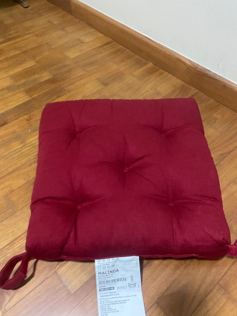 MALINDA Chair pad - bright red 16/14x15x3