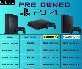 ⭐️INSTALMENT - PlayStation 4 PS4 Pro / Slim / Fat / 500GB / 1TB / 2TB (PS5 & Xbox Series S / X competitor)
