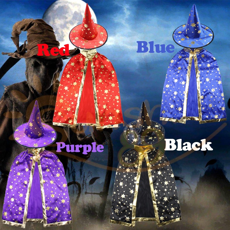 INSTOCK Brand New Children 48 years Kids Witch Long Cape