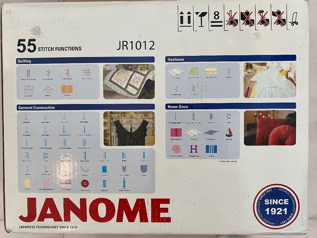 JANOME sewing machine JR1012, Hobbies & Toys, Stationery & Craft, Craft