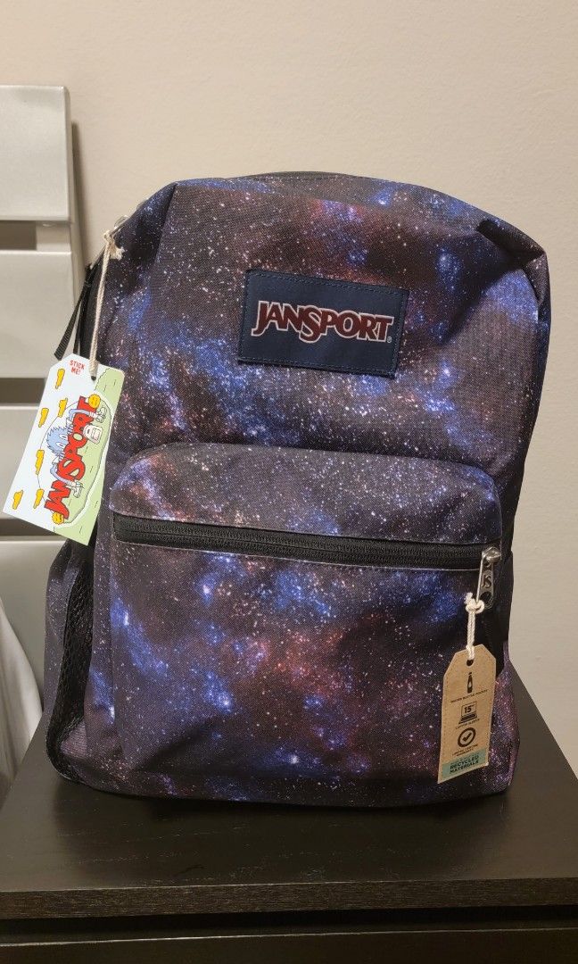 Jansport night sky, starry glaxaxy backpack, Women's Fashion, Bags