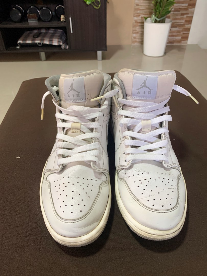 triple white jordan mid