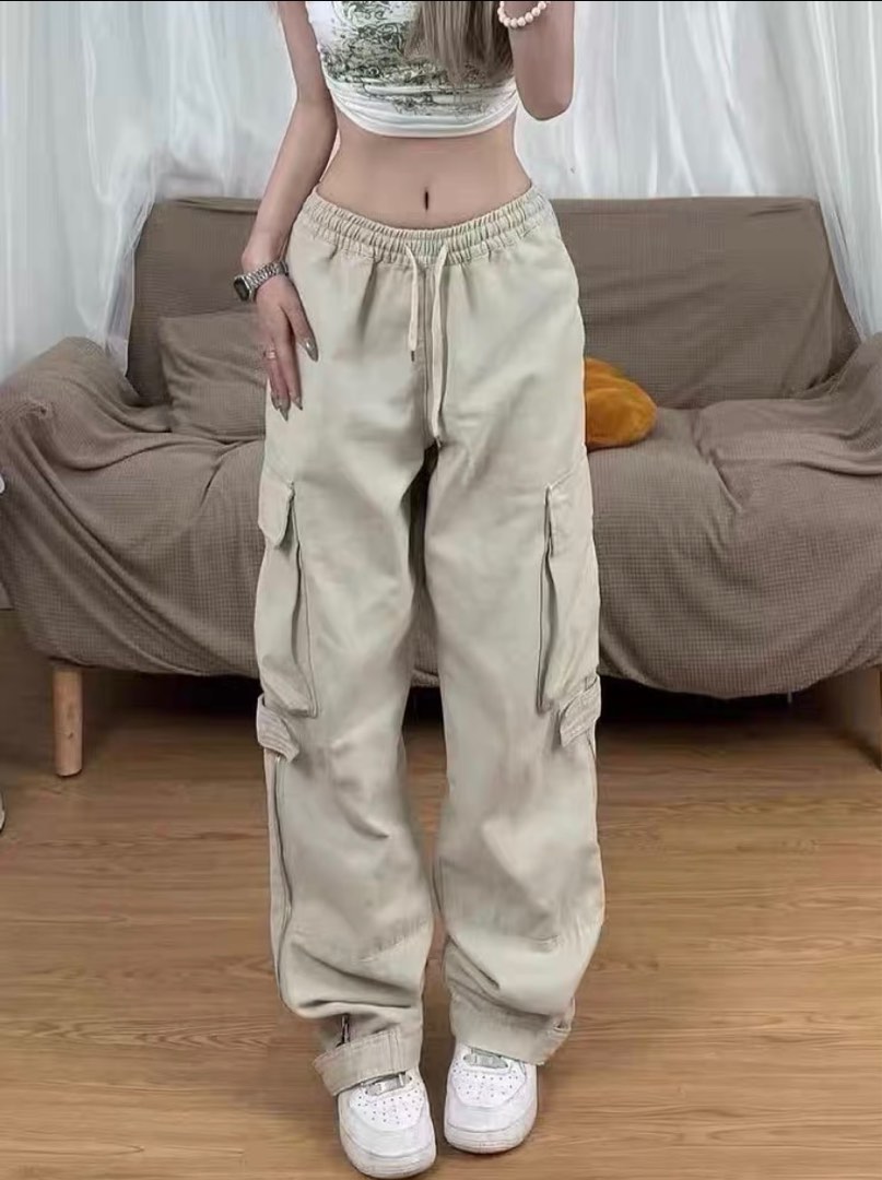 light grey cargo pants, Women's Fashion, Bottoms, Other Bottoms on