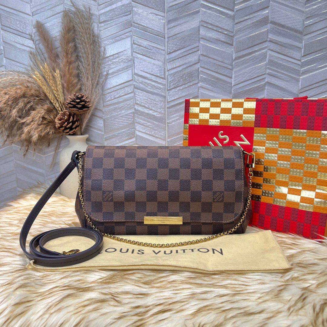 LV Favourite MM Damier Ebene Sling Bag, Luxury, Bags & Wallets on Carousell